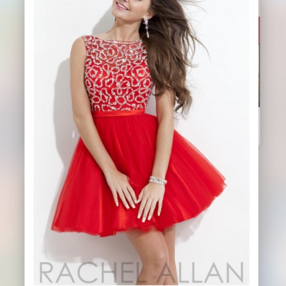 Rachel Allan 6690 Beaded Short Party Dress